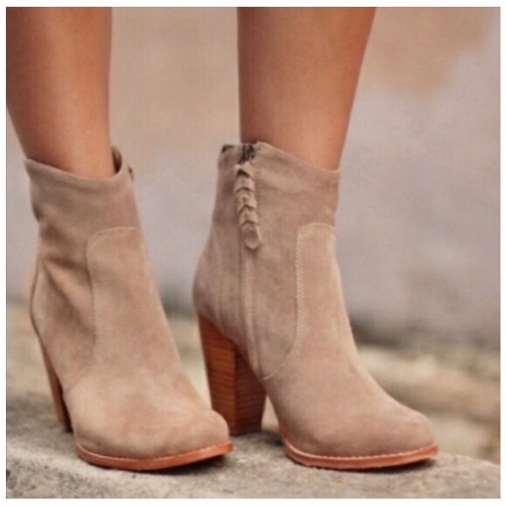 Joie Dalton Western Suede Side Zip Ankle Booties